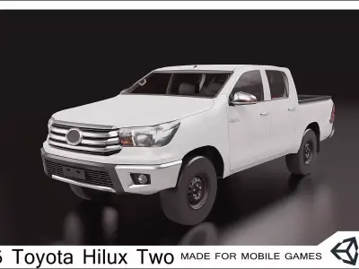 2016 Toyota Hilux Two Cabin Low-poly 3D model
