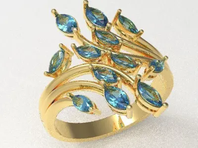 Marquise diamond ring 2 3D print model