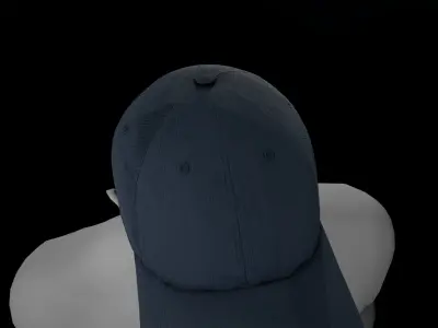 Blue Basketball Hat  Low-poly 3D model