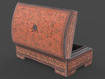 Casket made of resin Low-poly 3D model