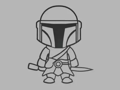 Mandalorian Wall Silhouette 01 3D print model