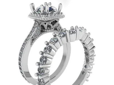 Decorative Setting Diamond ring 2162 3D print model 3D print model