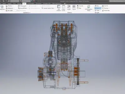 V2 motorcycle engine 3d model 3D model