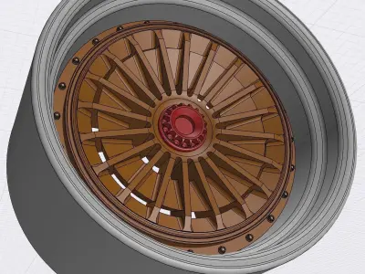 20INCH CONCAVE BILLET WHEELS 3 PIECE 2 OFFSETS 3D print model