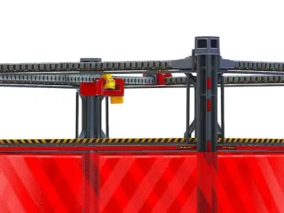 isometrical scaffolding 3x3 section Low-poly 3D model