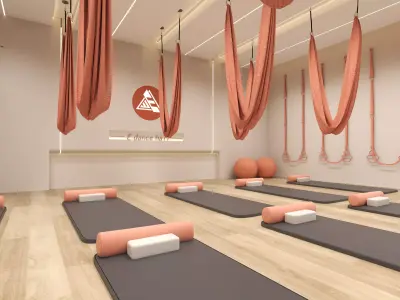Modern Pilates Studio Interior Scene 3D model