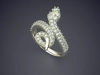 Luxury Ring With Small Diamonds On The Side CAD 4571 3D print model