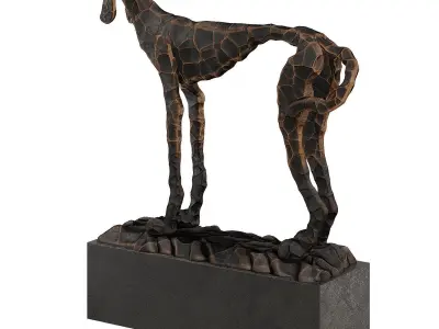 Dog Metal Sculpture 3D model