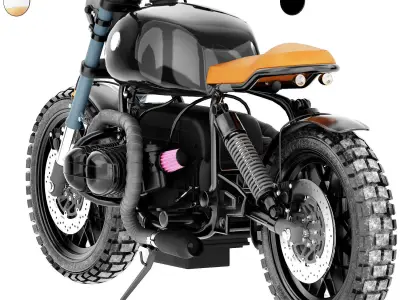 Black Motorcycle 3D model by proart10