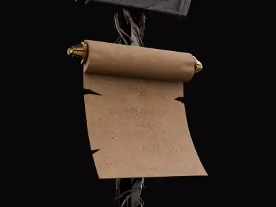 Royal Sword and Scroll PropHighPoly MedievalFantasyAsset3Dmodel 3D model