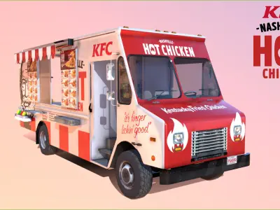 Morgan Olson KFC Nashville Food Truck Low-poly 3D model