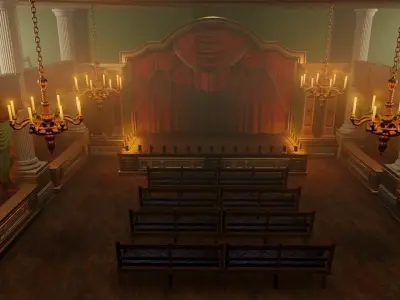  Virtual Classic Theater Stage  3D model