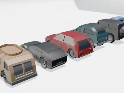 Low Poly Cartoon Car Free 3D model