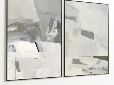 Plaster Two Photo Frame 136 Low-poly 3D model