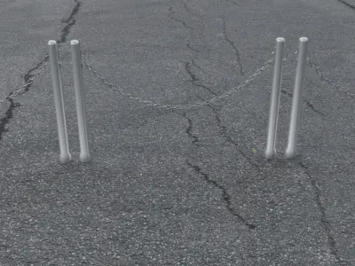 Car stop gate set 3D model
