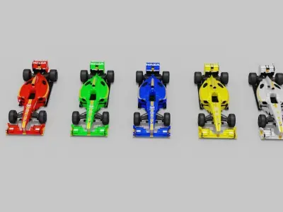 F1 Formula Cars Pack Low-poly 3D model