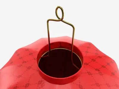 Oriental Traditional Hanging Silk Lantern 02 3D model