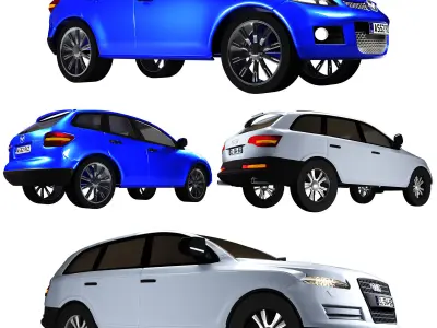 Set Car suv 3D model