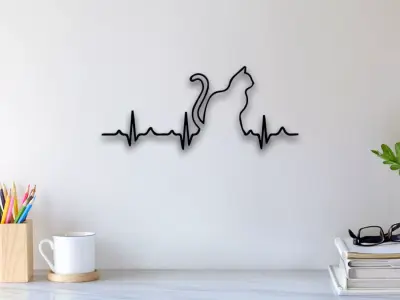 Cat Wall Art 3D print model get