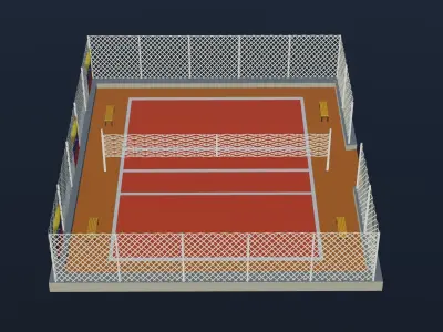  Volleyball Stadium - Venezuela Low-poly 3D model