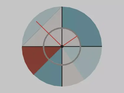 Contemporary Abstract Minimalistic Wall Clock Low-poly 3D model