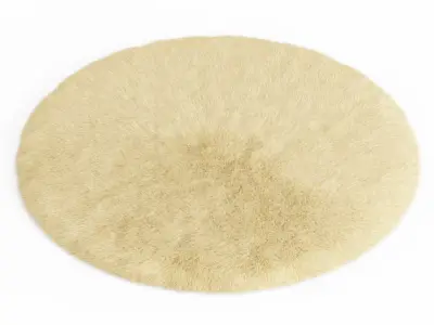 Round rug yellow 3D model