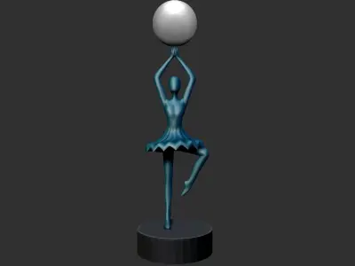 BALLERINA statue lamp decoration 3D print model