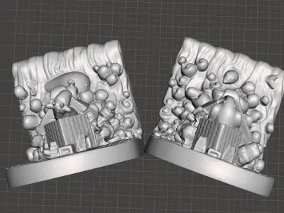 noah s ark bookends  giraffe and elephant 3D print model