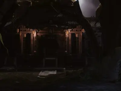 The dark environment of ancient temples 3D model