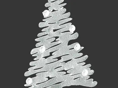 Stylized Christmas tree Bark for Interior decoration 3D model