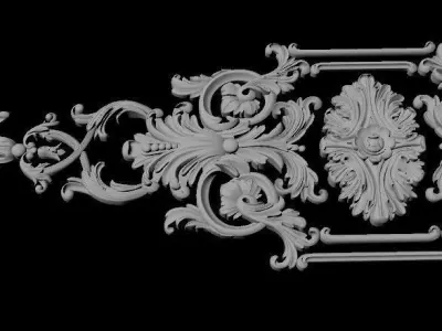 Central decor ornament for furniture 3D model