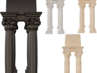 Classical ARC01 Ornate Arches with Corinthian Columns Low-poly 3D model