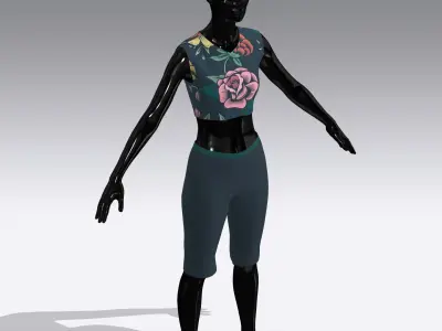  Woman Cloth Dress Low-poly 3D model