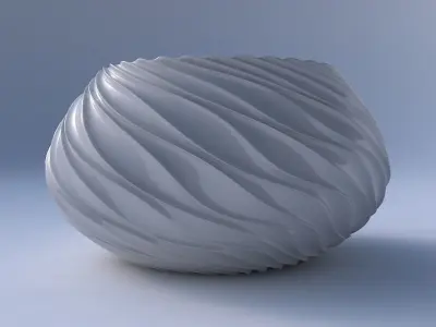 Bowl squeezed twisted with wavy extruded lines 3D print model
