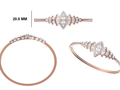 Women Bangle Bracelet STL JCD Details 3D print model get