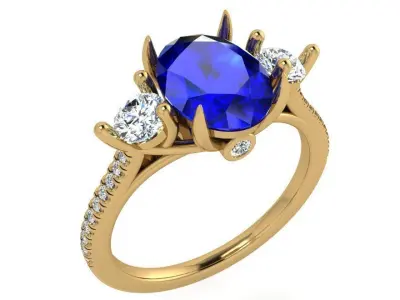 Oval Cut Ring 3568 3D print model
