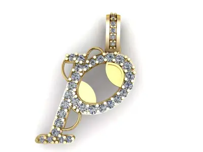 LUXURY ALPHABET P PENDAANT 3D PRINTABLE MODEL 3D print model