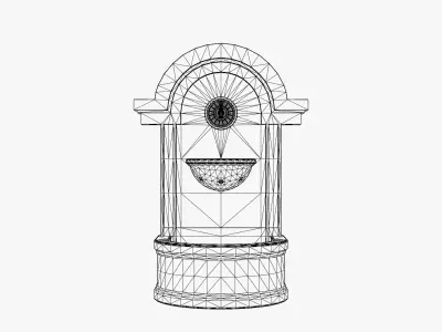 Vintage Wall Water Fountain Low-poly 3D model