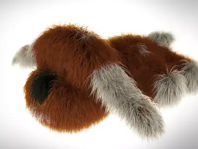 Fluffy dog - toy 3D model  3D model