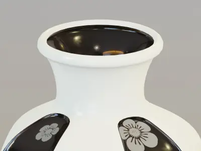 Vase06 japanese vase Low-poly 3D model