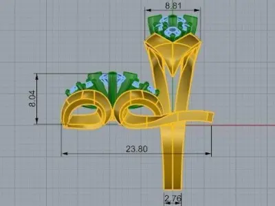 Diamond Split Shank Ring Earring Set 2420 3D print model