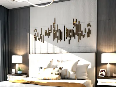 villa Modern Home decoration bedroom 3D model