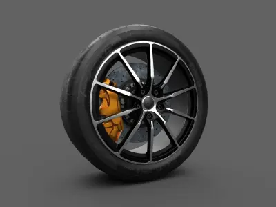 Car Wheel Game Ready Low-poly 3D model purchase