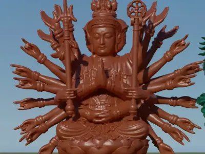 Buddhad buddha statue Low-poly 3D model