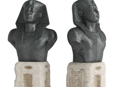 Pharaon Egypt bust Low-poly 3D model