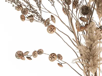 Bouquet of dried flowers in a vase 185 3D model