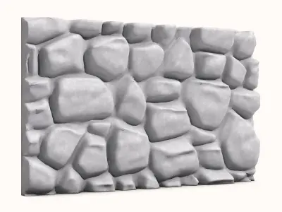 Heavy Irregular Stone Barrier 3D model