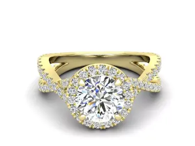 Engagement ring Ruya round 3D print model