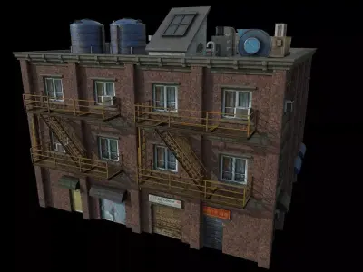 Modular Urban Buildings Pack Low-poly 3D model