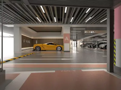 Parking Low-poly 3D model by a757374307